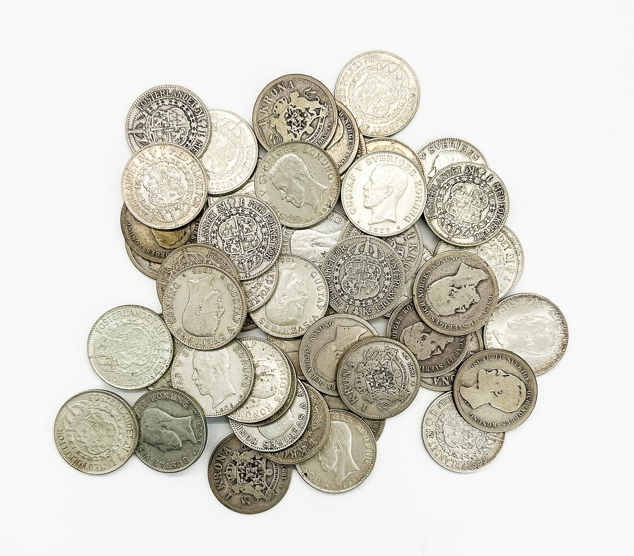 Sæt 1kr. Sverige. 1800'erne - før 1942.