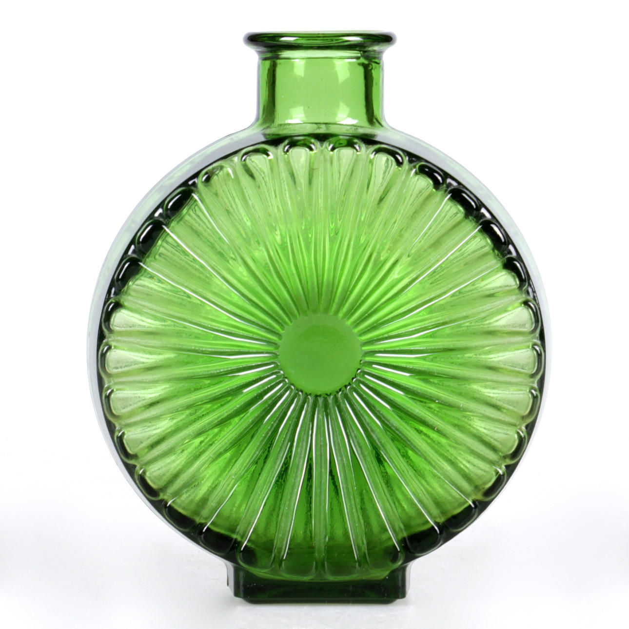 FLASKA, glas, "Solflaskan", Helena Tynell, Riihimäen Lasi, 1900-talets andra hälft.