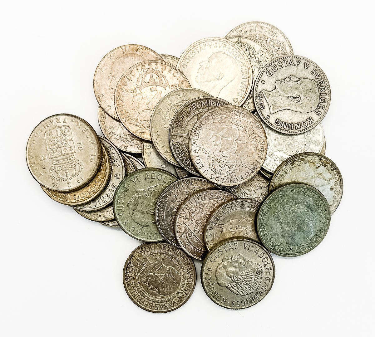 Sæt af mønter. 2kr. Sverige.