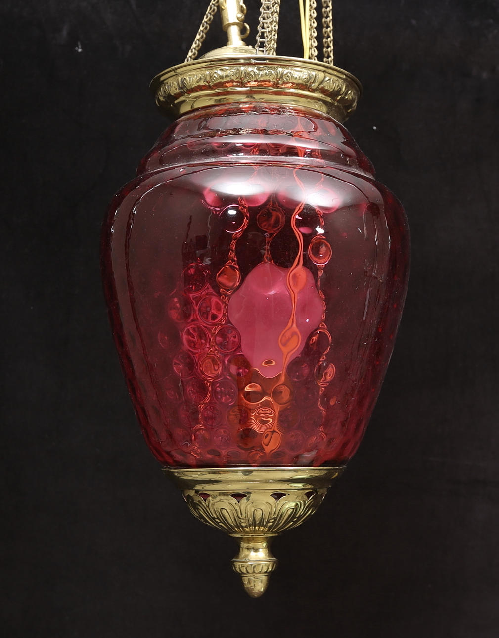 MÅNSKENSAMPEL, elektrifierad, omkring 1900, höjd ca. 35 cm.