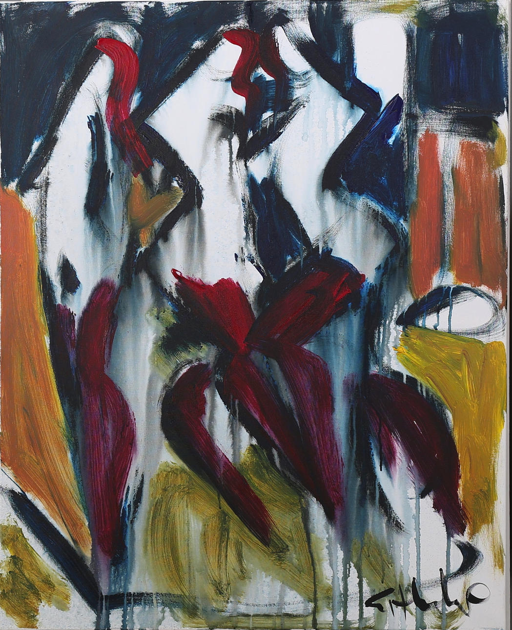 GÖRAN HAUSENKAMP. Modeller, akryl på duk, signerad G Hausenkamp.