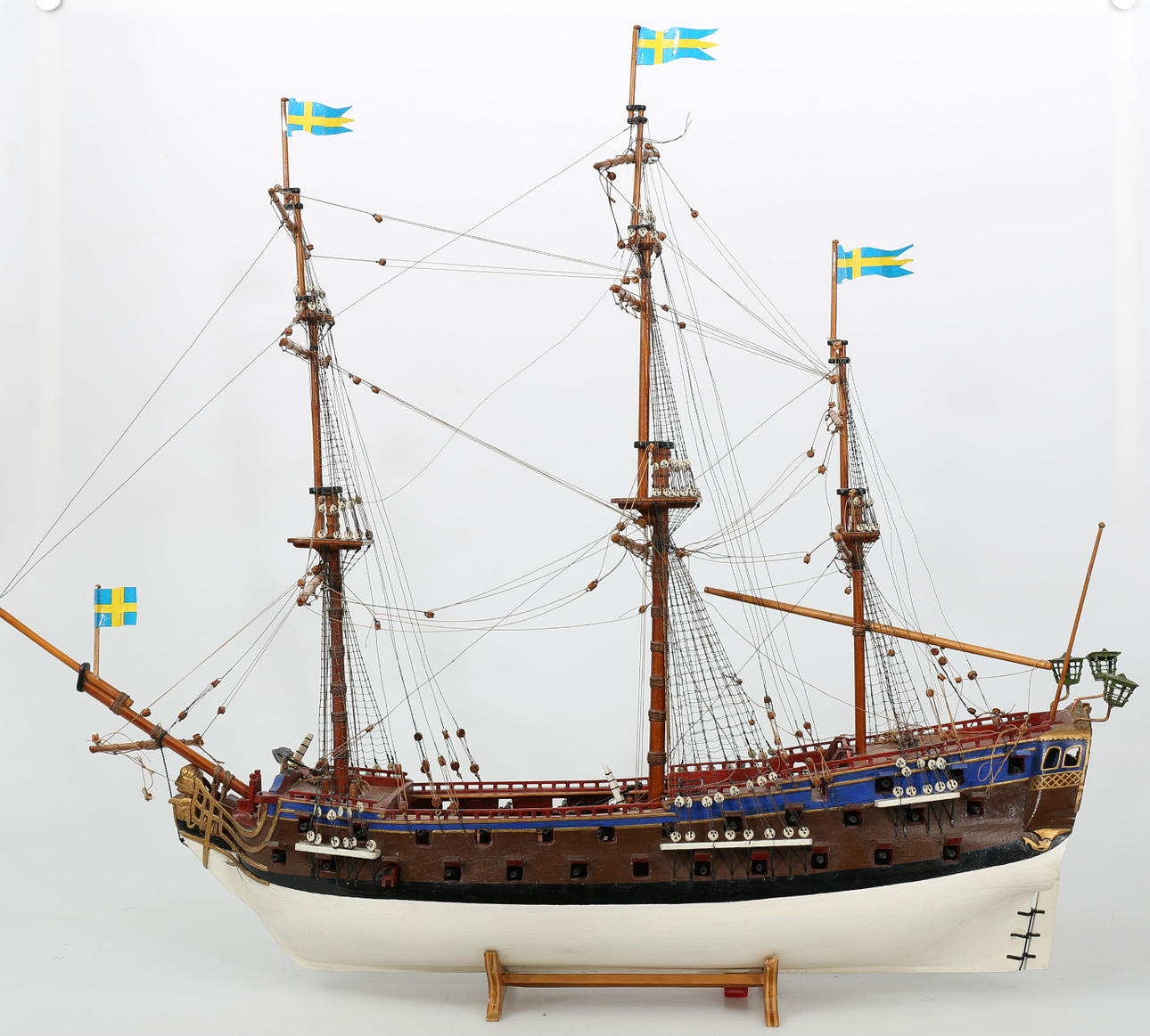 FARTYGSMODELL, 3-mastare, Göta lejon.