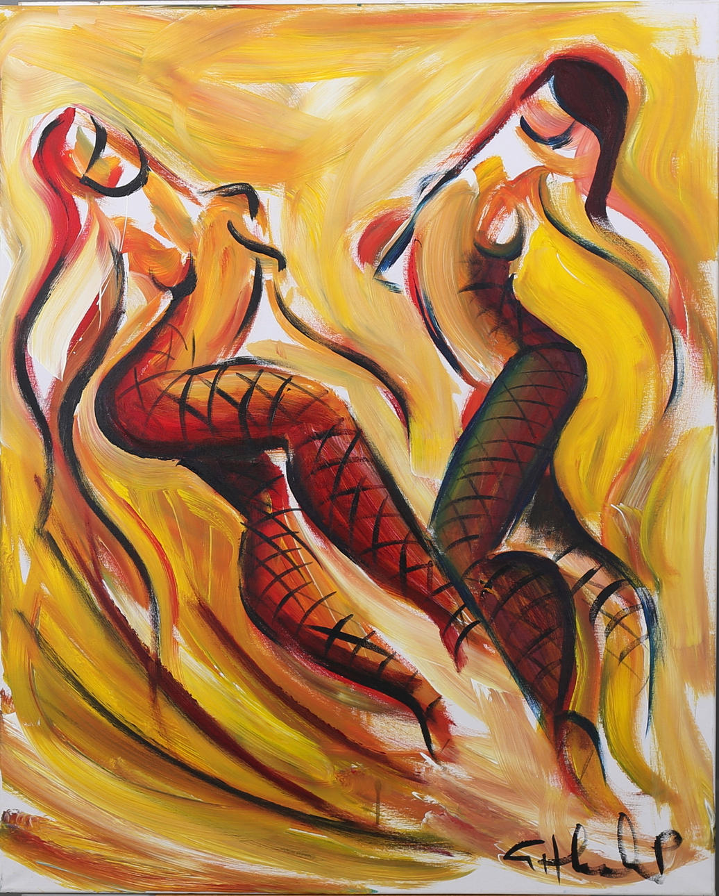 GÖRAN HAUSENKAMP. Modeller, akryl på duk, signerad G Hausenkamp.