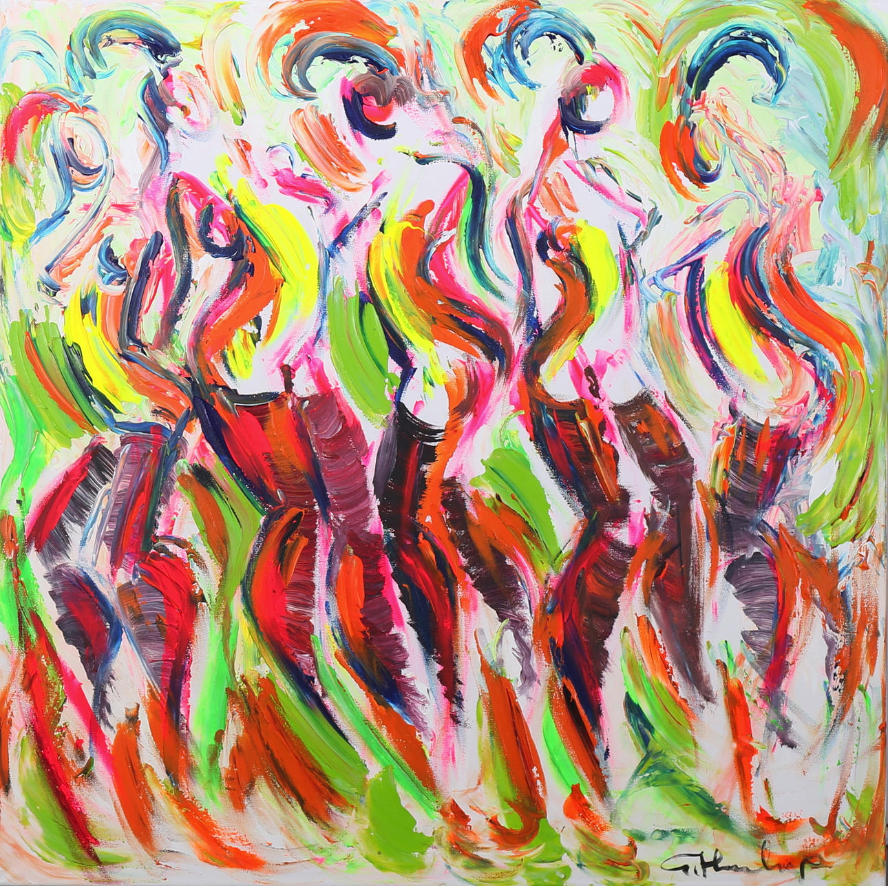 GÖRAN HAUSENKAMP. Modeller, akryl på duk, signerad G Hausenkamp.