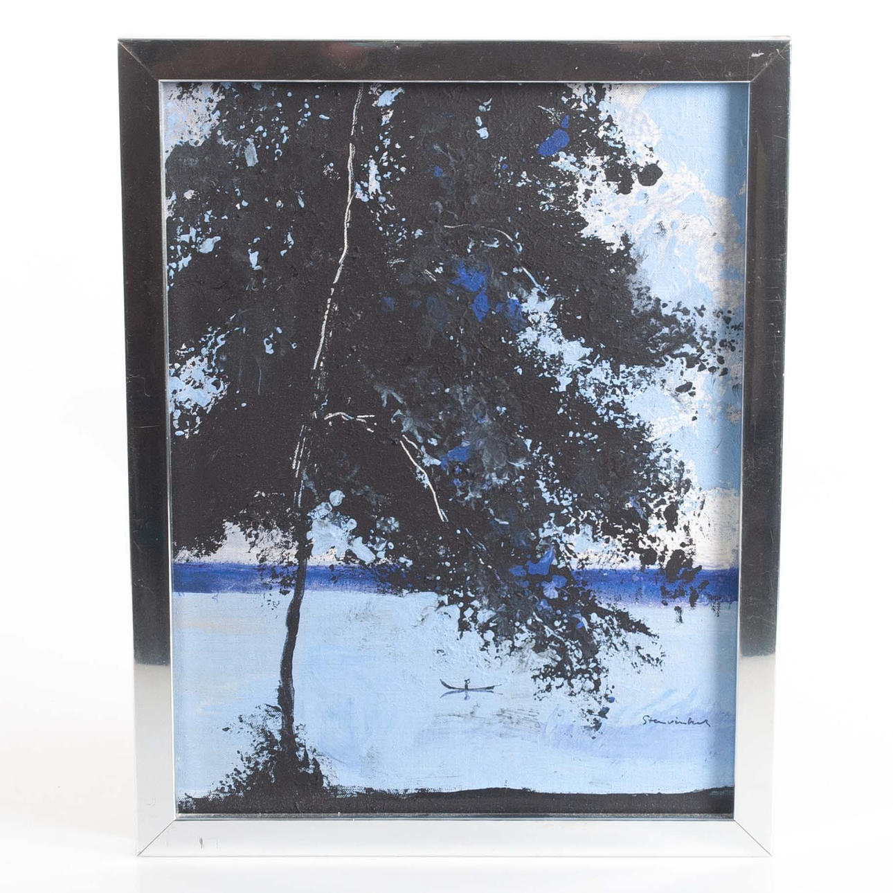 JAN STENVINKEL. “Still tree” gouache on panel, signed.