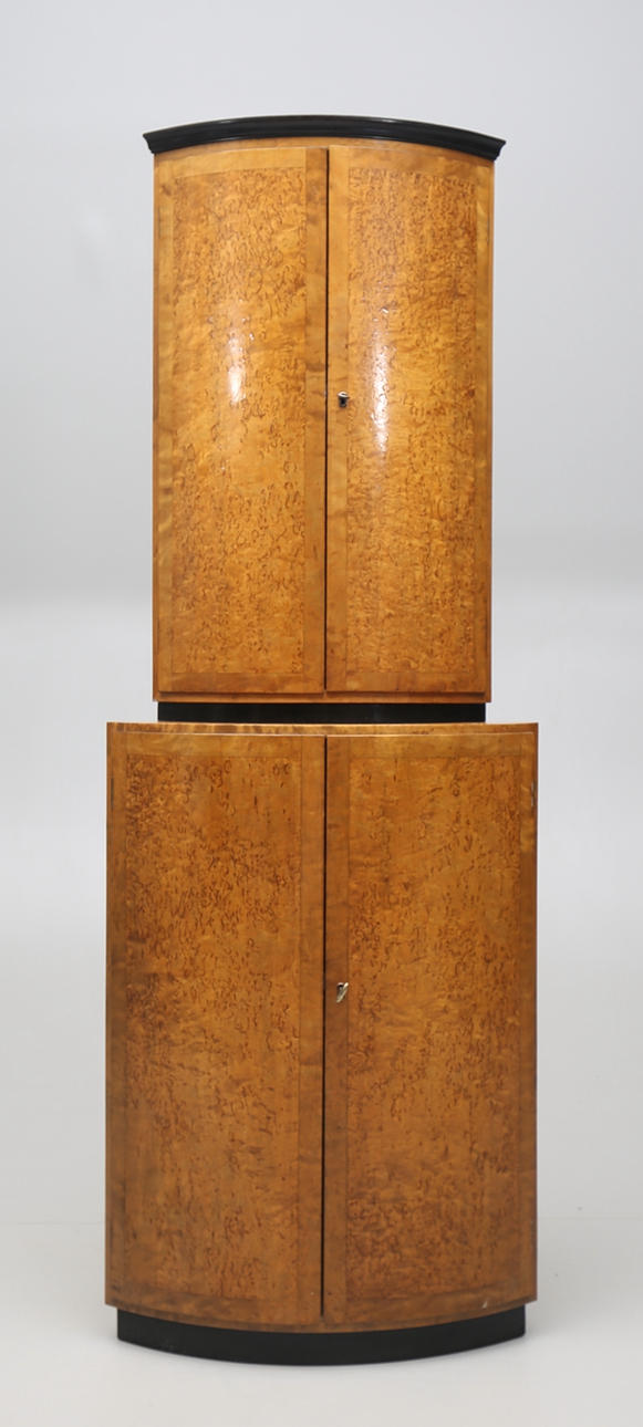 HÖRNSKÅP, björk, Art Deco, Sverige, 1930-tal.