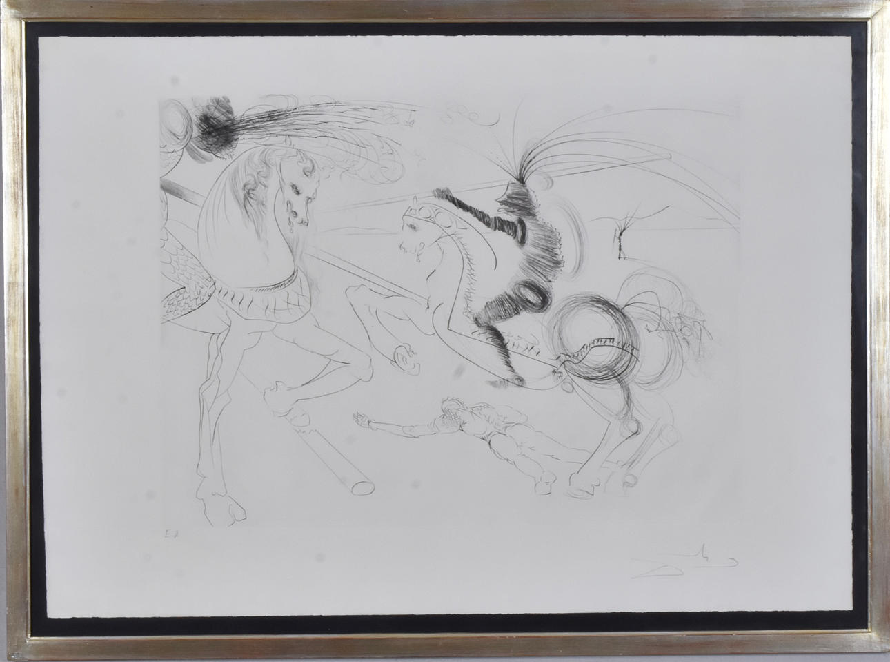 SALVADOR DALI. Grabado con aguja seca.