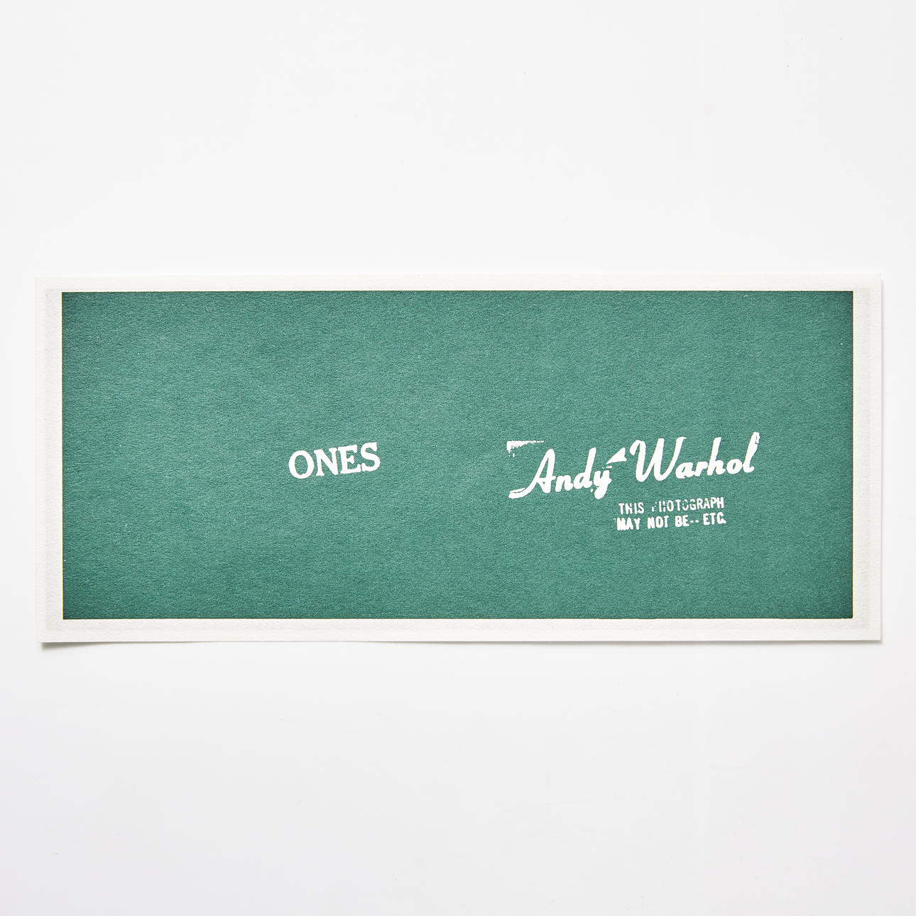 ANDY WARHOL. Art Cash, lithograph, 1971.