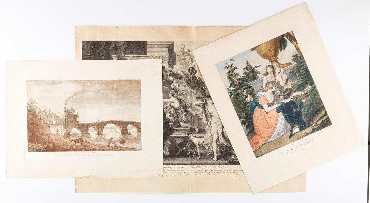LARGE FORMAT ENGRAVINGS, 18th-19th century, 3 pcs.
