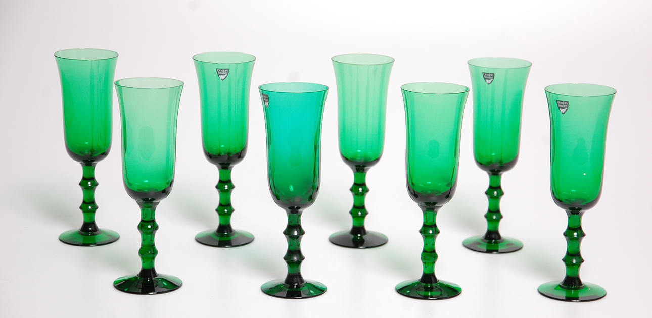 CHAMPAGNEGLAS 8 st " Salut " Simon Gate.