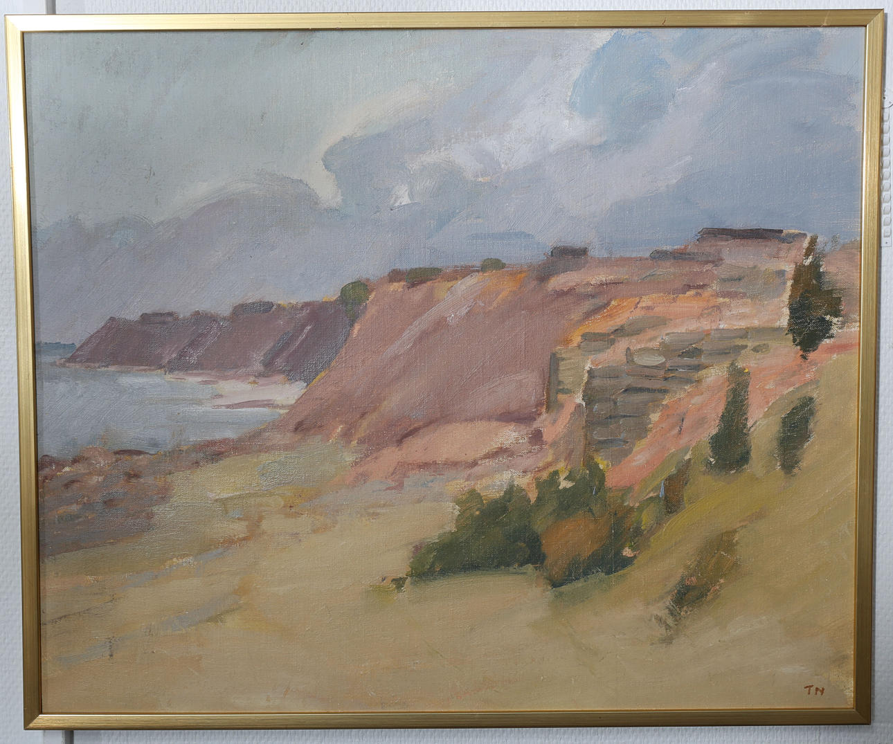 TAGE NILSSON. Olja på duk,"Skifferugnar, Bruddesta, Öland", signerad TN.