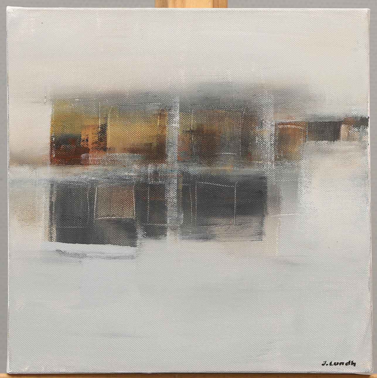JONAS LUNDH. Oil on canvas, composition, signed.