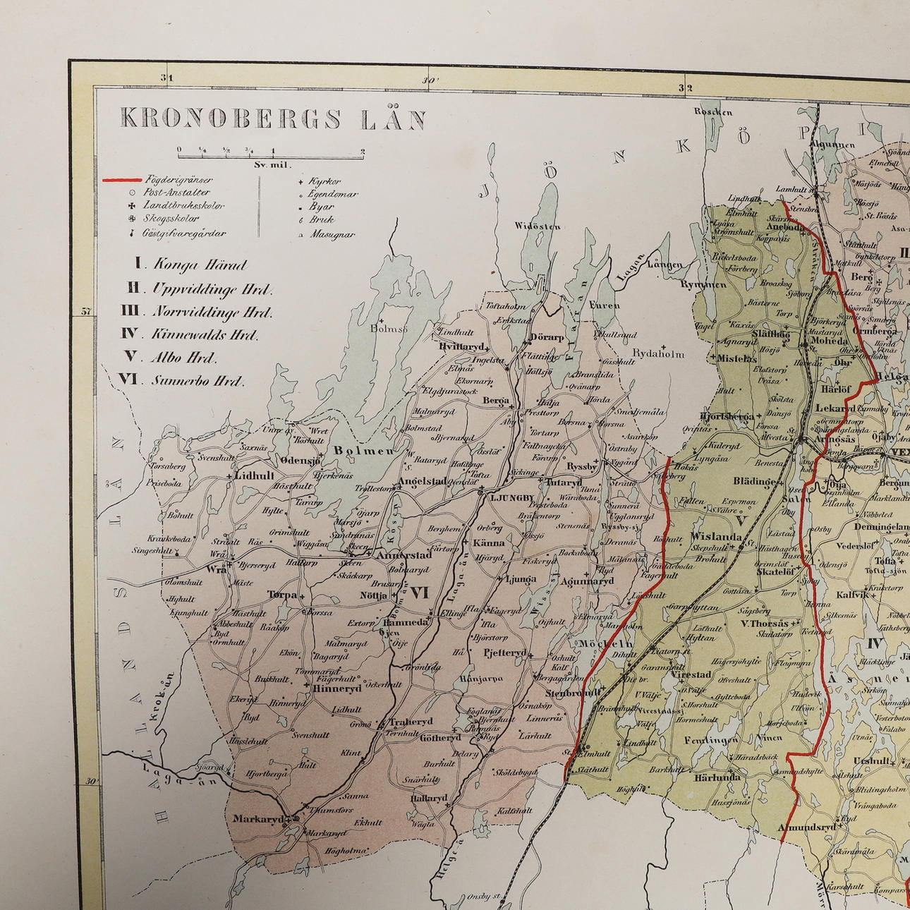 MAP, KRONOBERG LÄN, 1869.