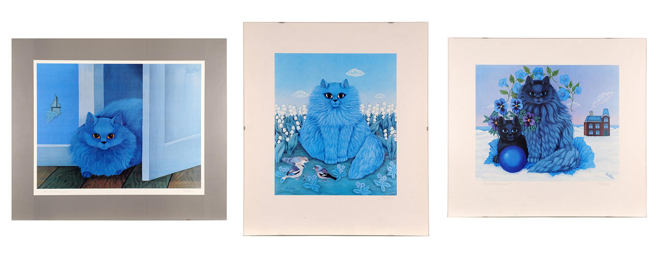 KATHIA BERGER. 3 katt porträtt.