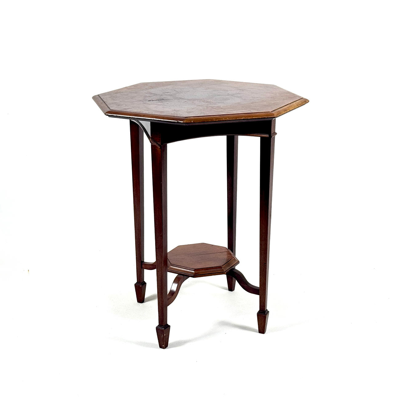EDWARDIAN OCTAGONAL MAHOGANY SIDE TABLE.