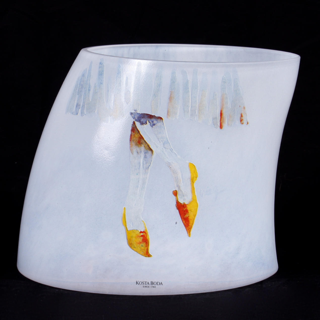 VAS, glas, "Catwalk", Kjell Engman, Kosta Boda, signerad.