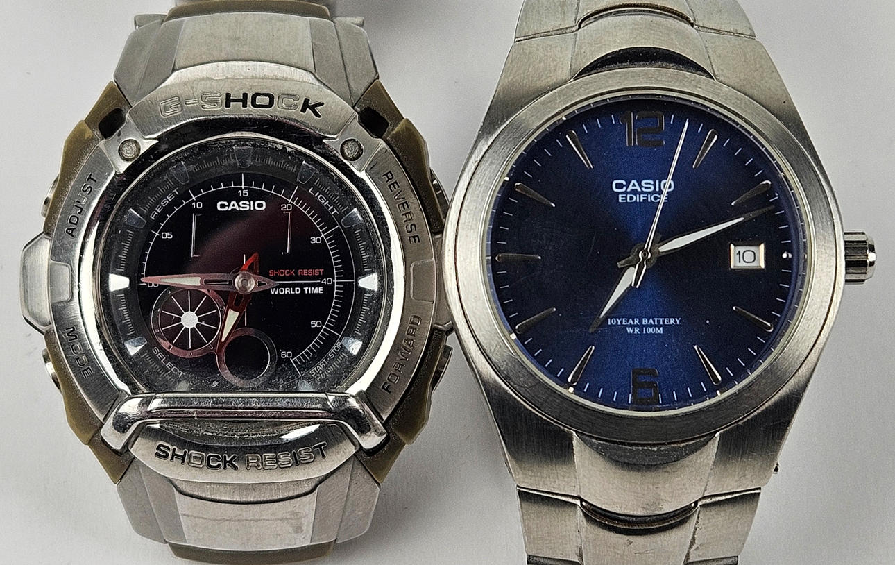 WRISTWATCH, 2 pcs, steel, Casio.