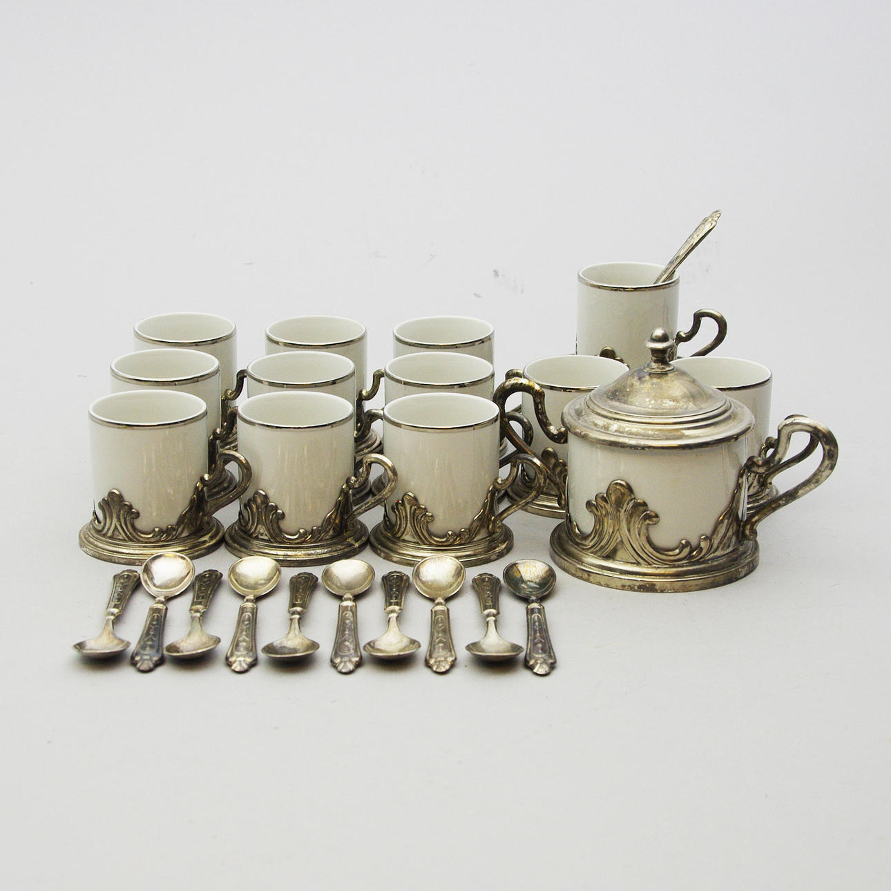 ESPRESSOKOPPAR, porslin/metall, Monopoli.