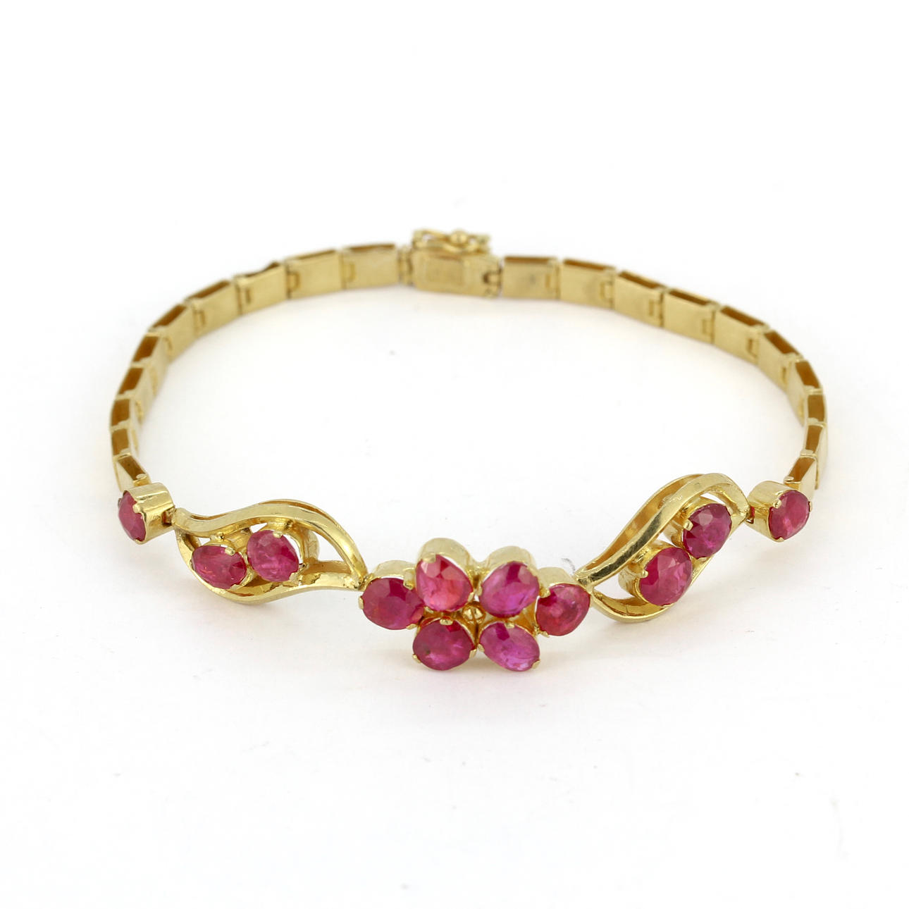 HIGH CARAT (MIN.20CT) RUBY SET BRACELET.