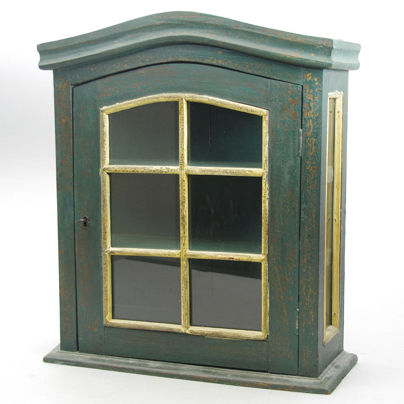 VÄGGVITRINSKÅP, målat trä/glas, sent 1900-tal.