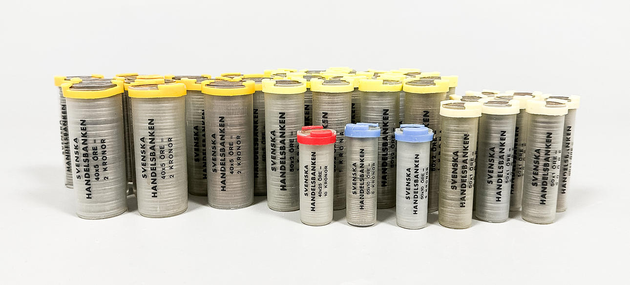 COIN TUBE, parti, sølvgave, Sverige.