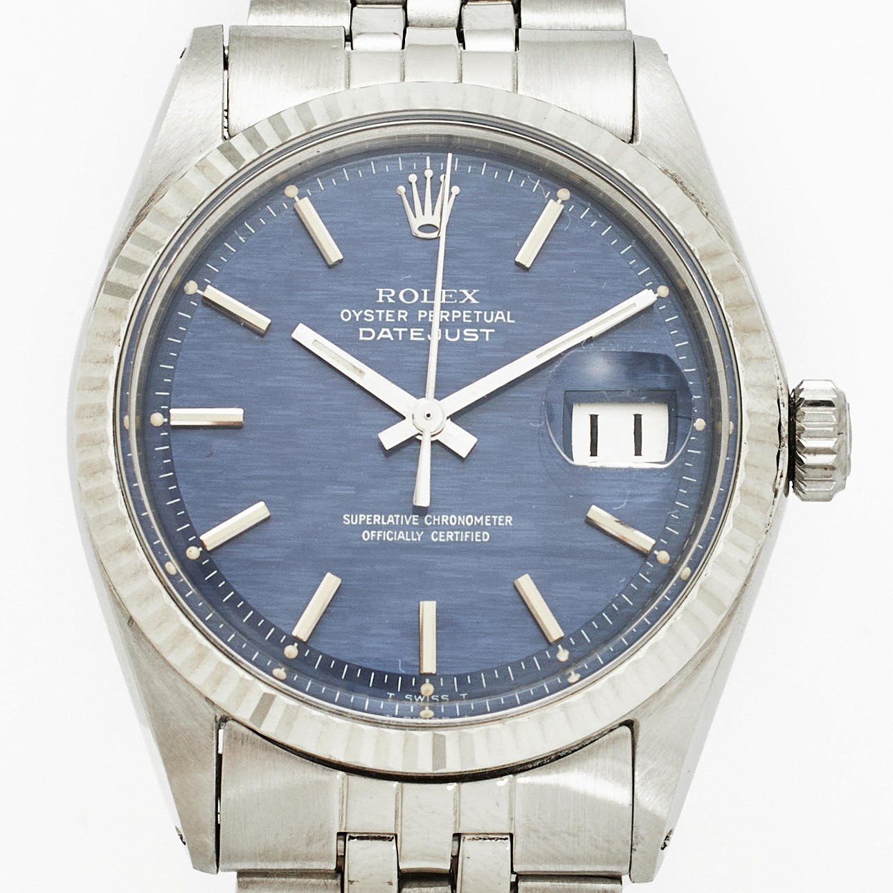 ROLEX, armbandsur, Datejust, stål, "Blue brick dial", ca 1972.