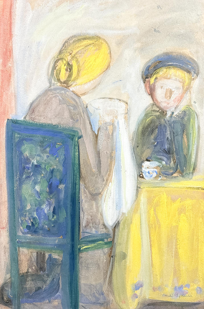 WALDEMAR SJÖLANDER. GOUACHE, signed, 20th century.