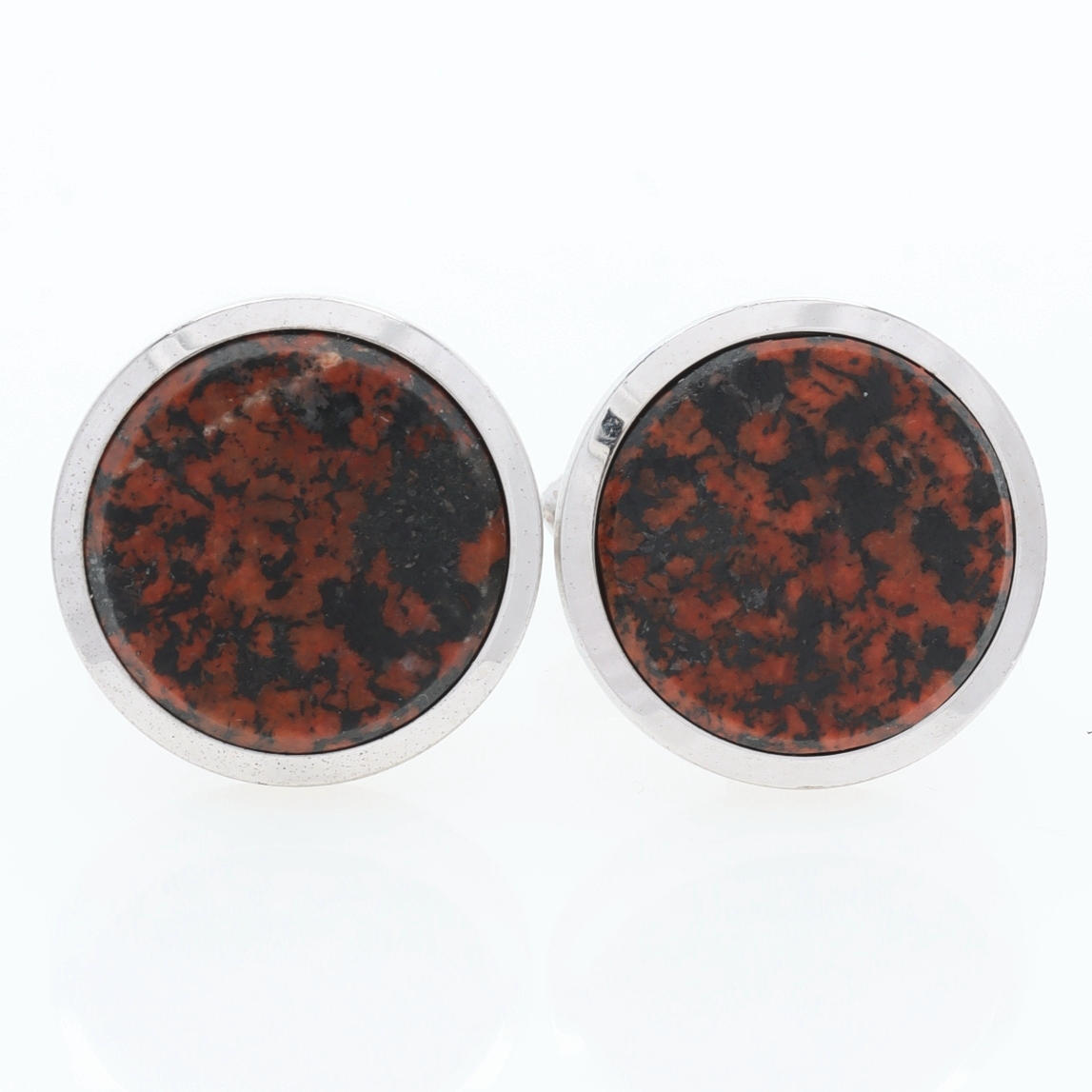 MANSCHETTKNAPPAR, vitmetall och Nefelinsyenit, Öhquist AB.