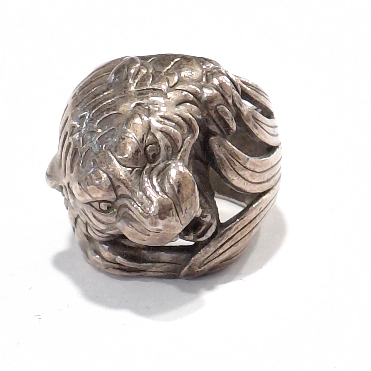 Tiger head ring in silver. NO. 12.