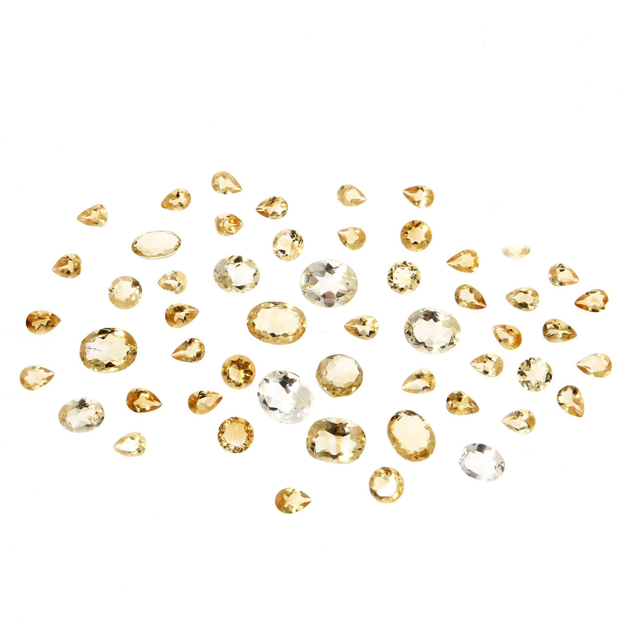 ÄDELSTENAR, 53 st, citriner. Vikt ca 67,0 ct.