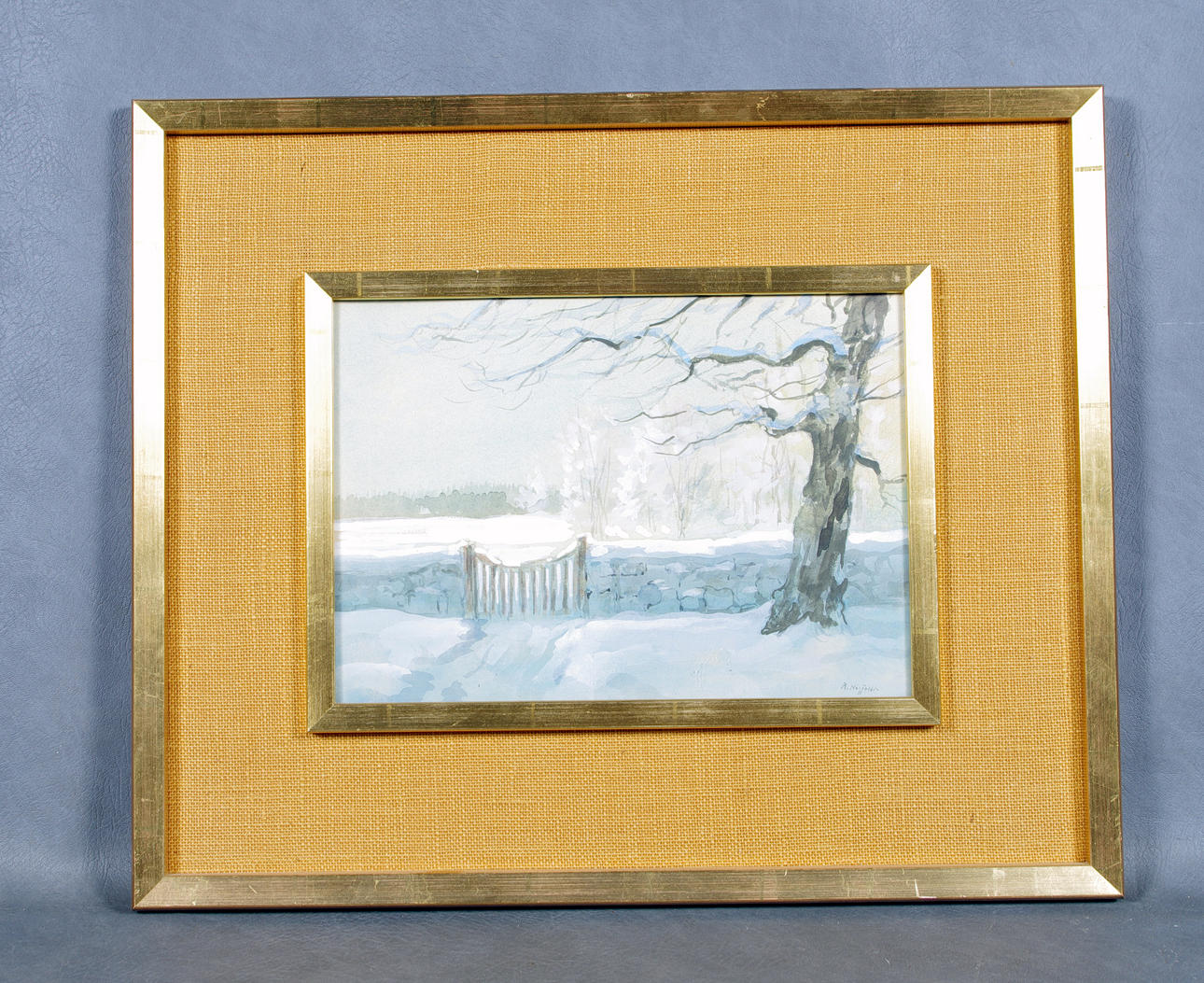 ROBERT HÖGFELDT. Vinterlandskap, akvarell, signerad.