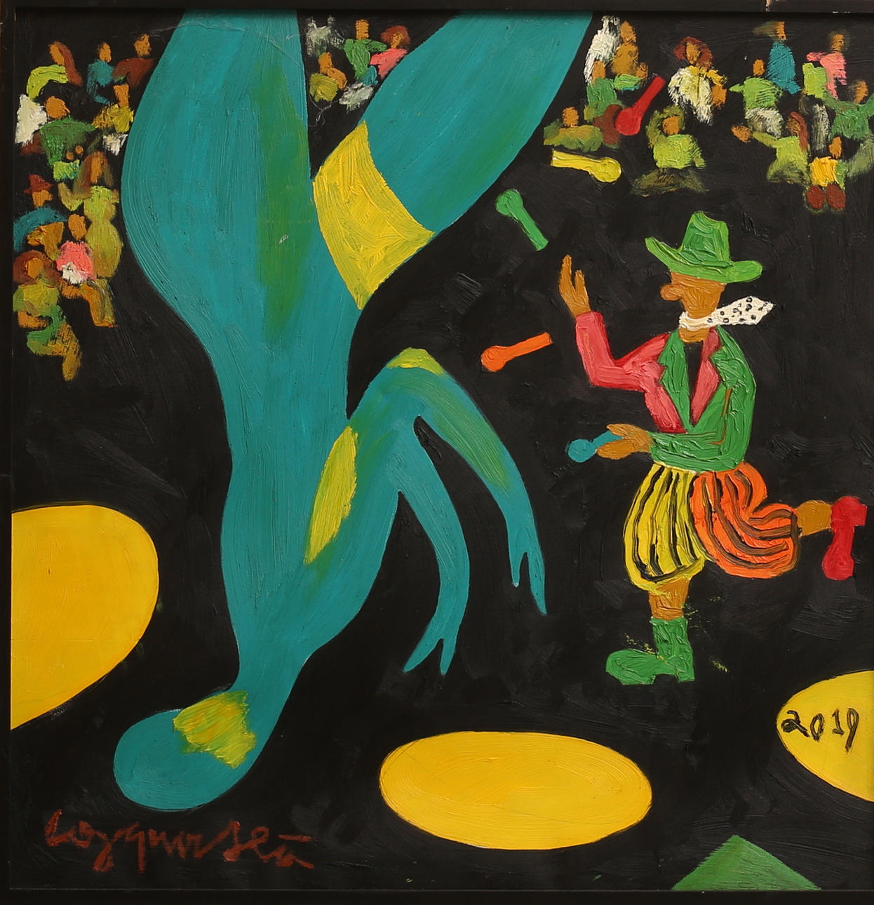 CONG QUOC HA. Oil on canvas, “Circus”, signed and dated 2019.