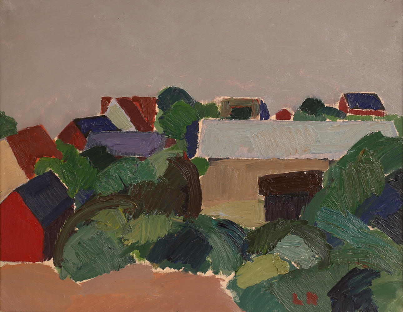 LARS ROLF. Oil on canvas, monogram signed.
