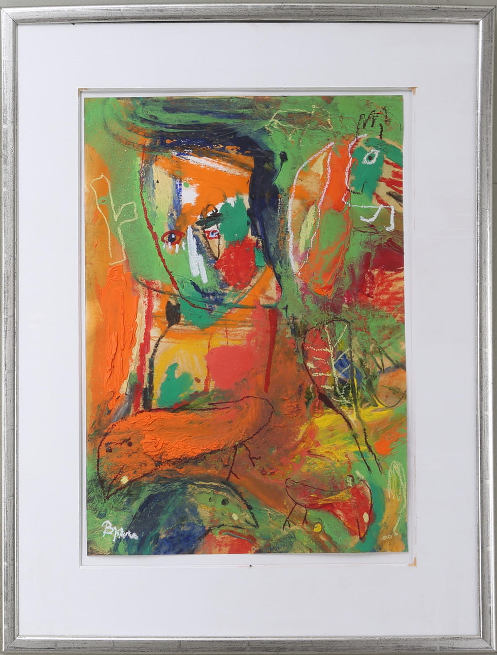 BJÖRN BJÖRNHOLT. Figurkomposition, blandteknik, signerad.