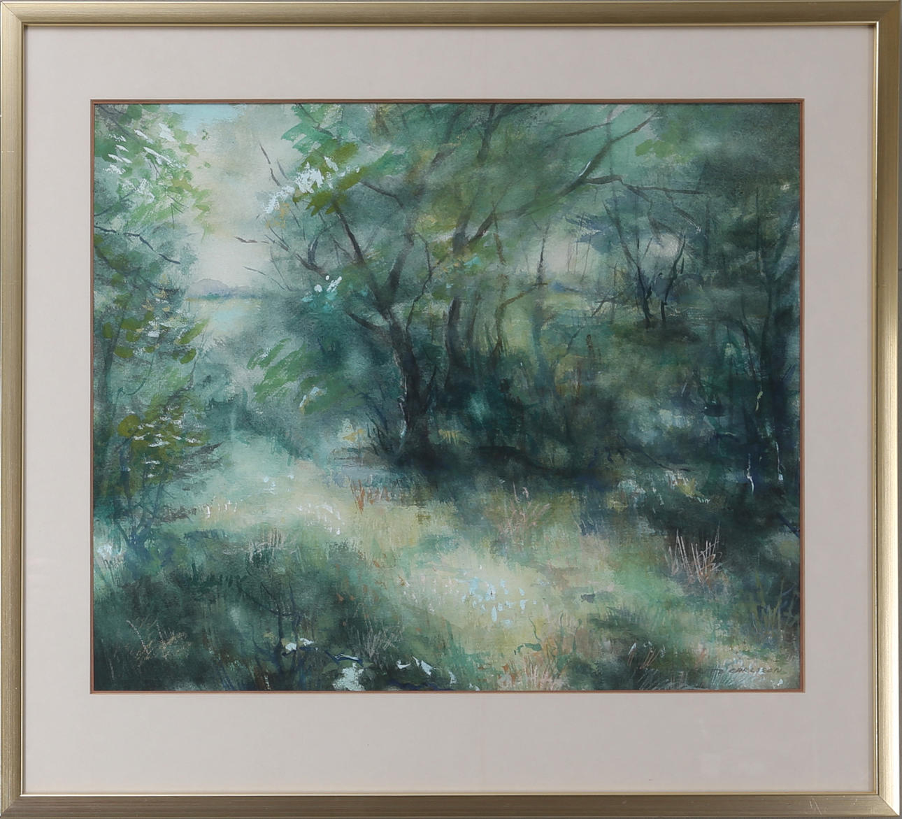 FRITZ CARLSSON. "Motljus", akvarell, signerad.