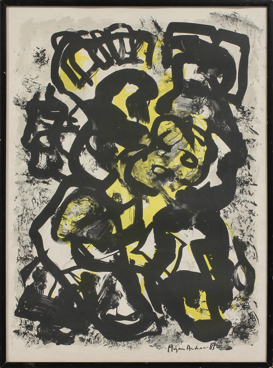 MOGENS ANDERSEN. Komposition, akvarell, signerad.