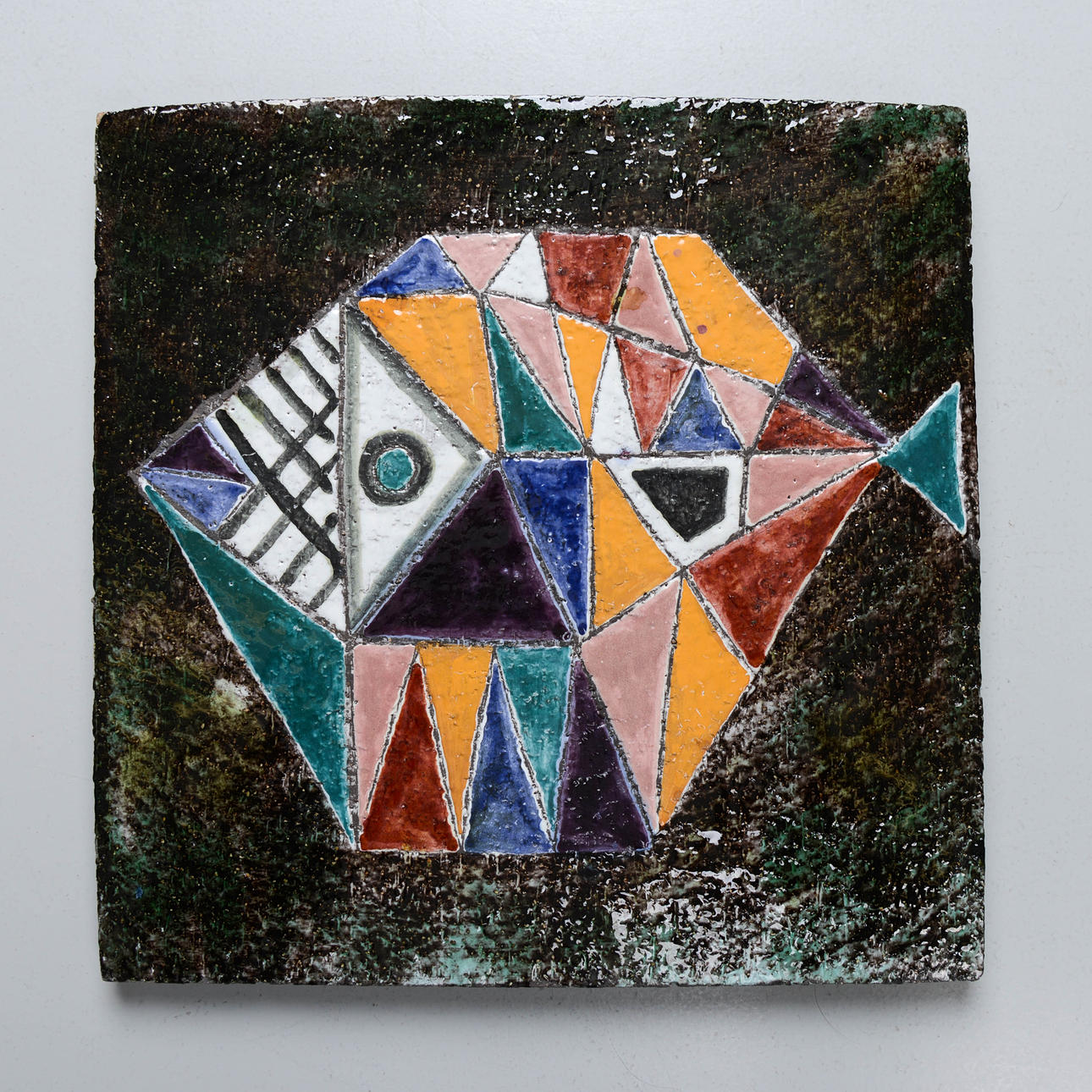 MARI SIMMULSON. Wall plaque, unique, signed and dated 1954. Ceramics ...