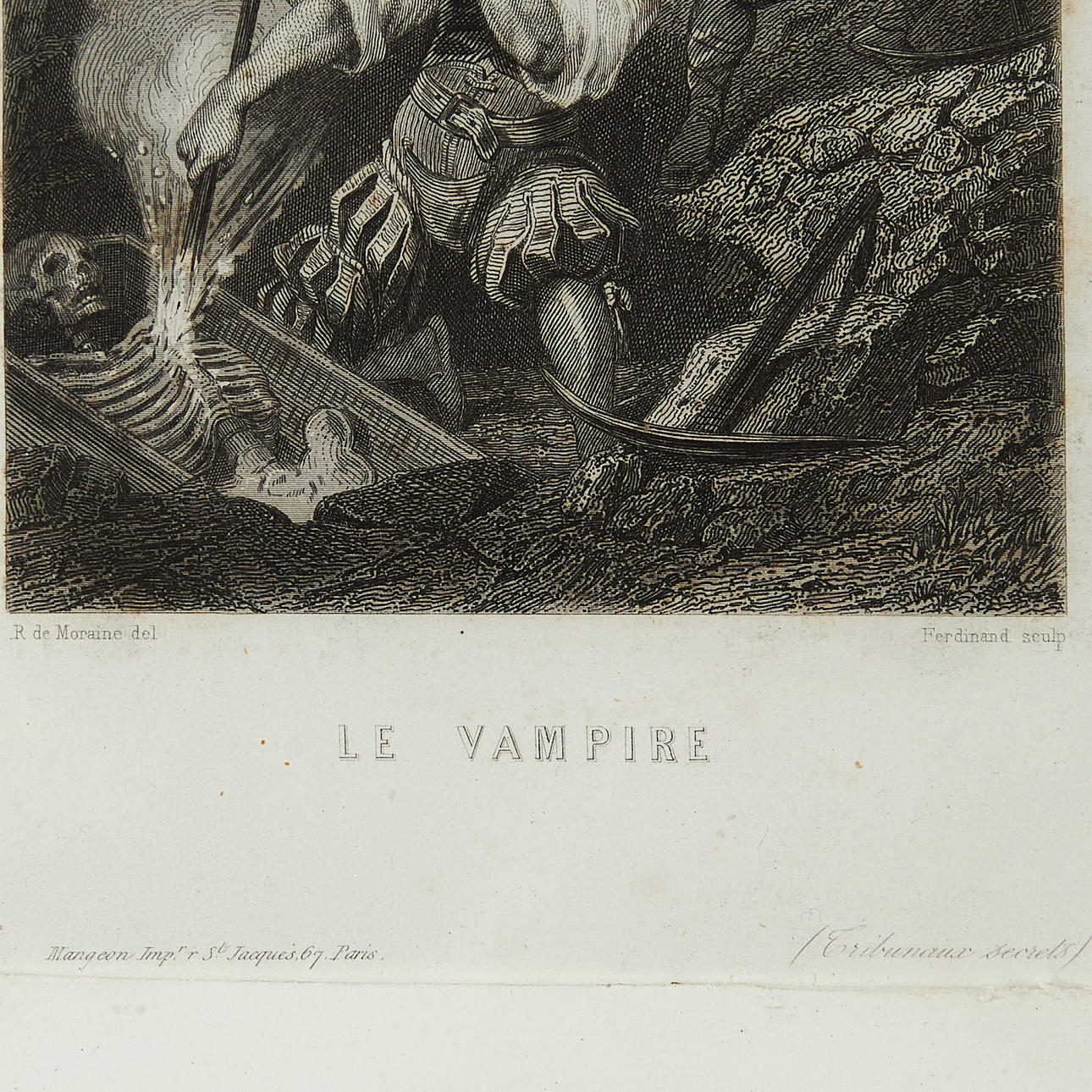AFTER RENÉ DE MORAINE (1816-1864). engraving, “Le Vampire”, from 'Les ...