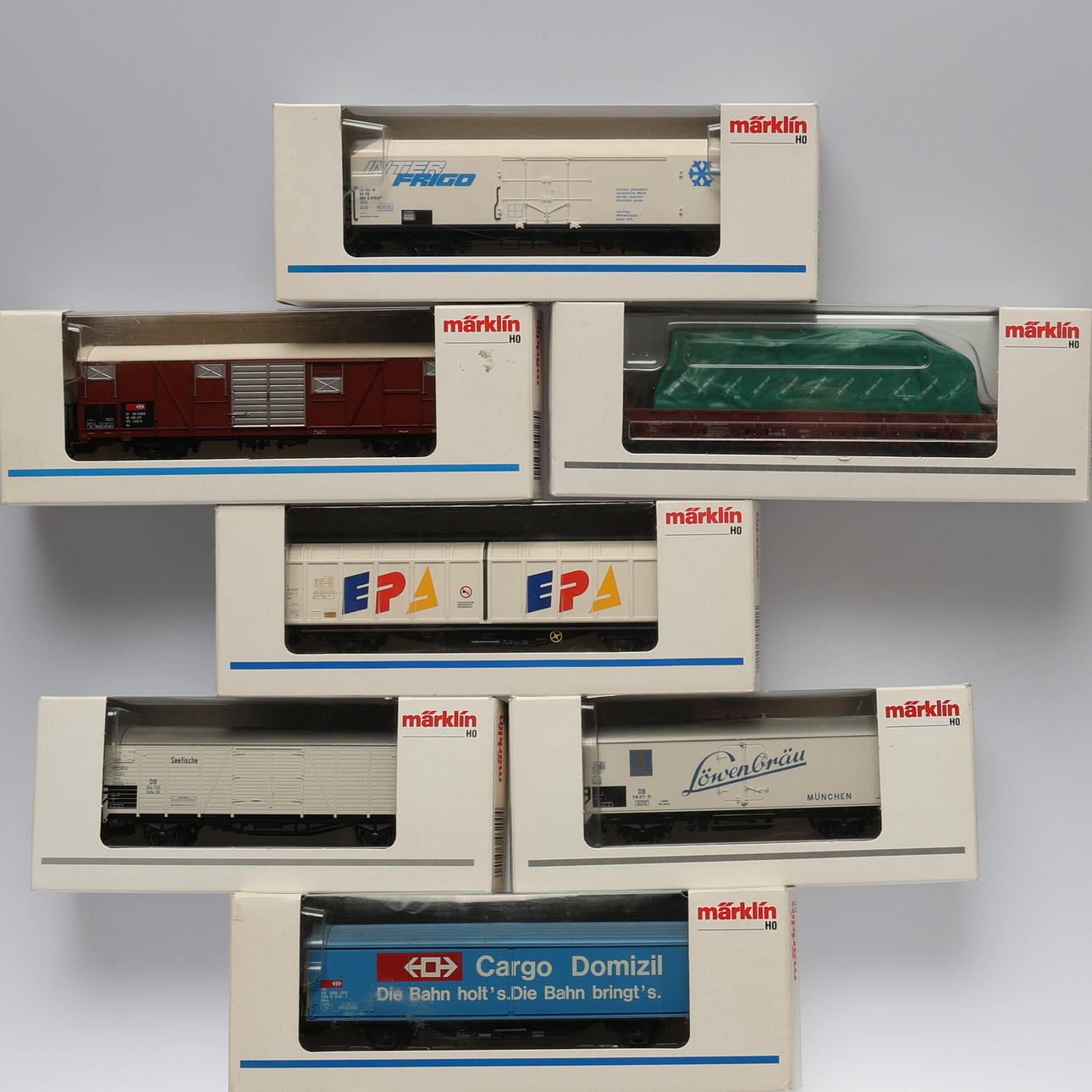 MÄRKLIN. Godsvagnar, 7 st.