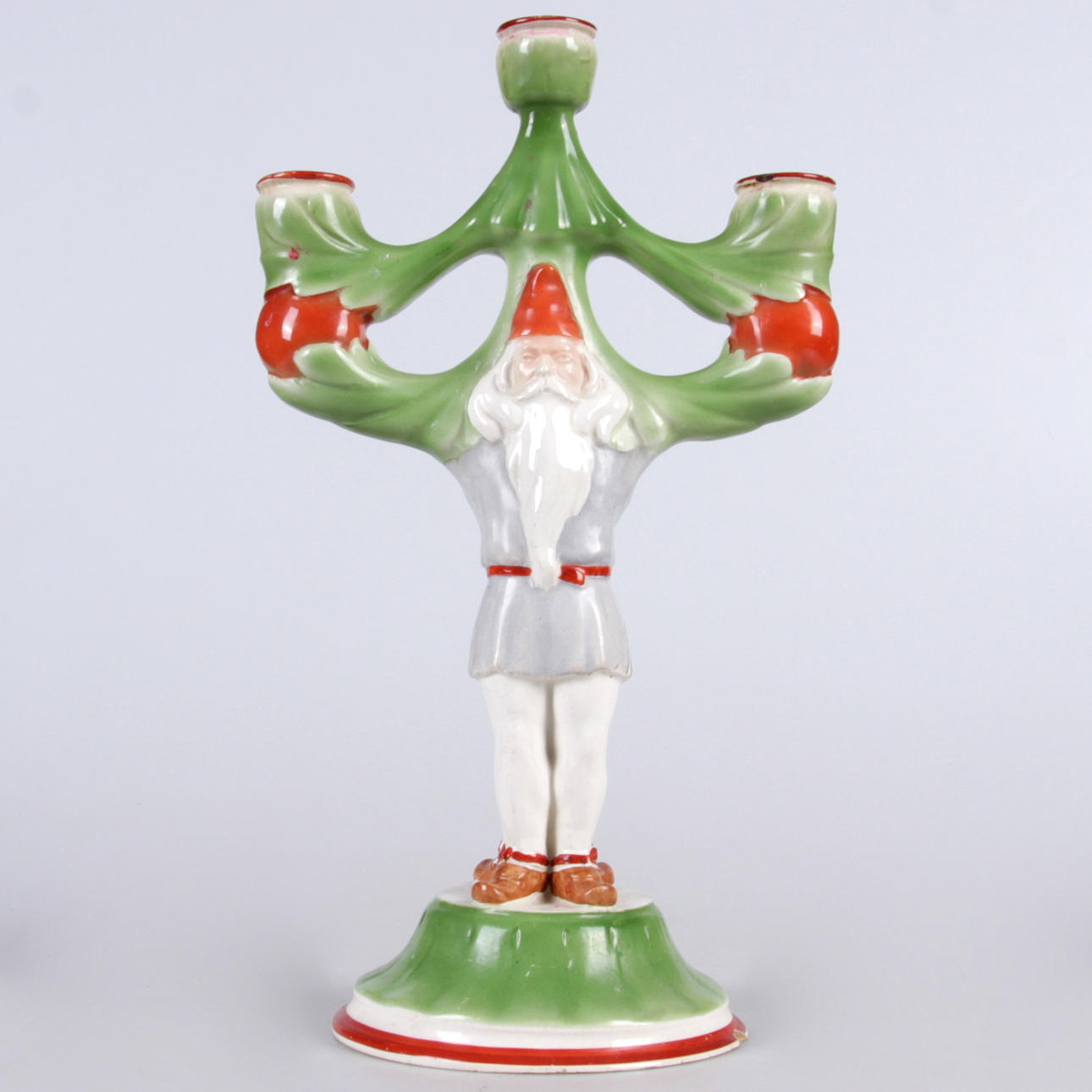 KANDELABER, flintgods, design Alf Wallander, Rörstrand, tidigt 1900-tal.