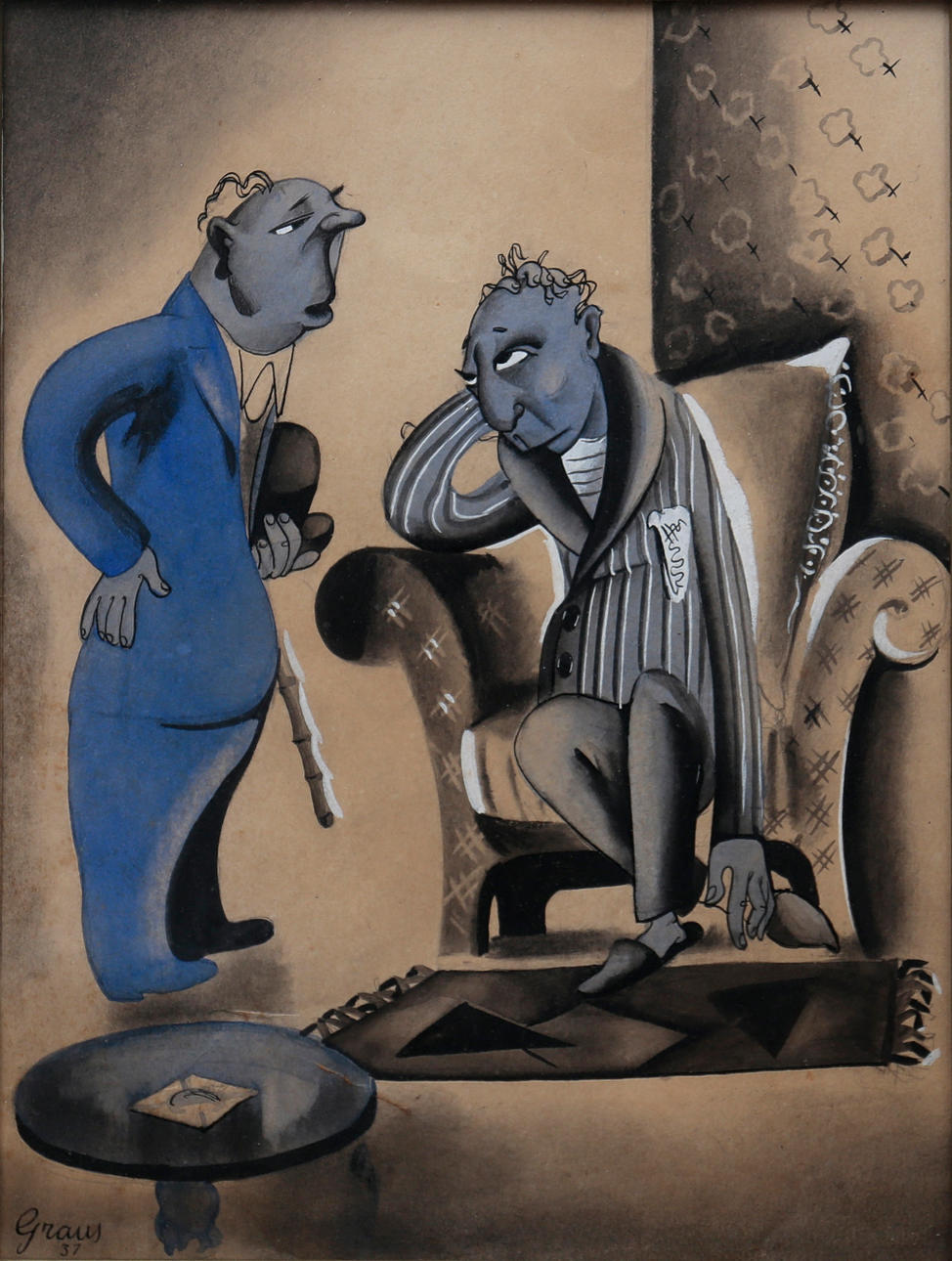 GRAUS. Cartoon scene.