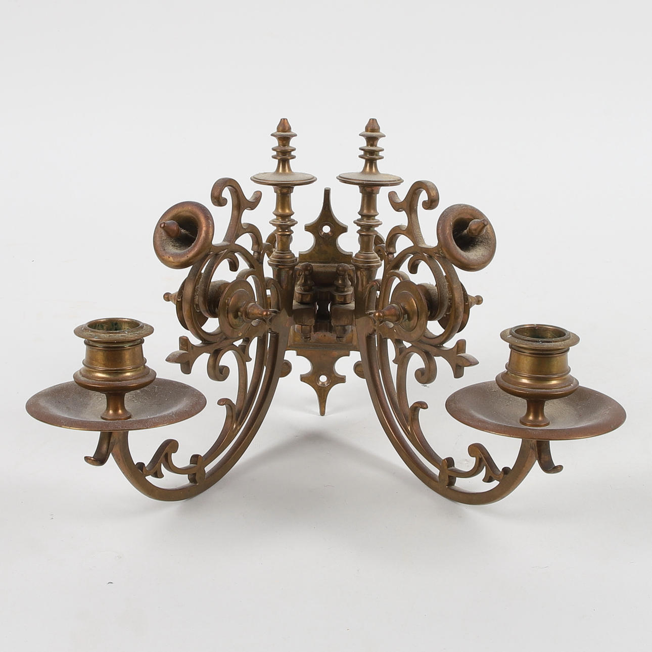 KLAVIERLEUCHTER, Messing, 2-armig.