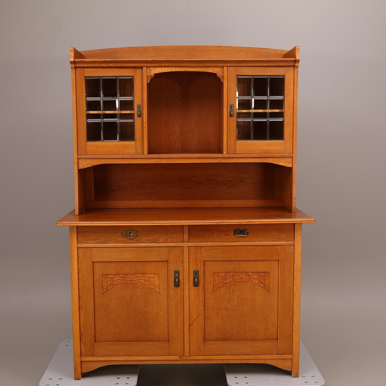VITRINSKÅP, ek, jugend, tidigt 1900-tal.