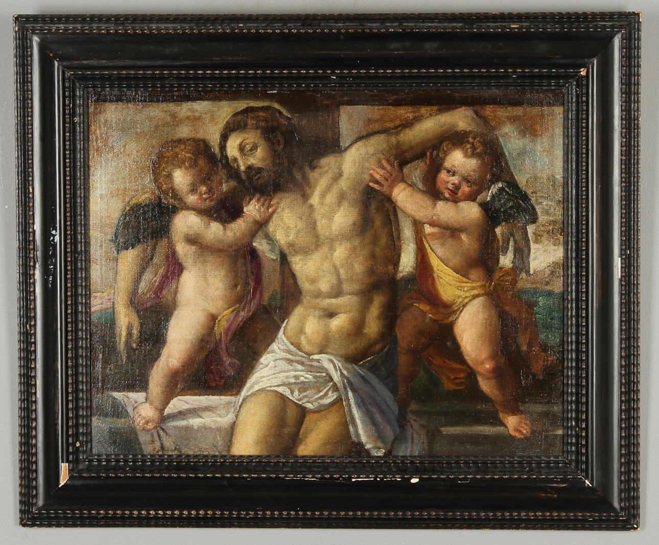 OKÄND KONSTNÄR. Jesus nertagen från korset, olja på duk, 1600/1700-tal.