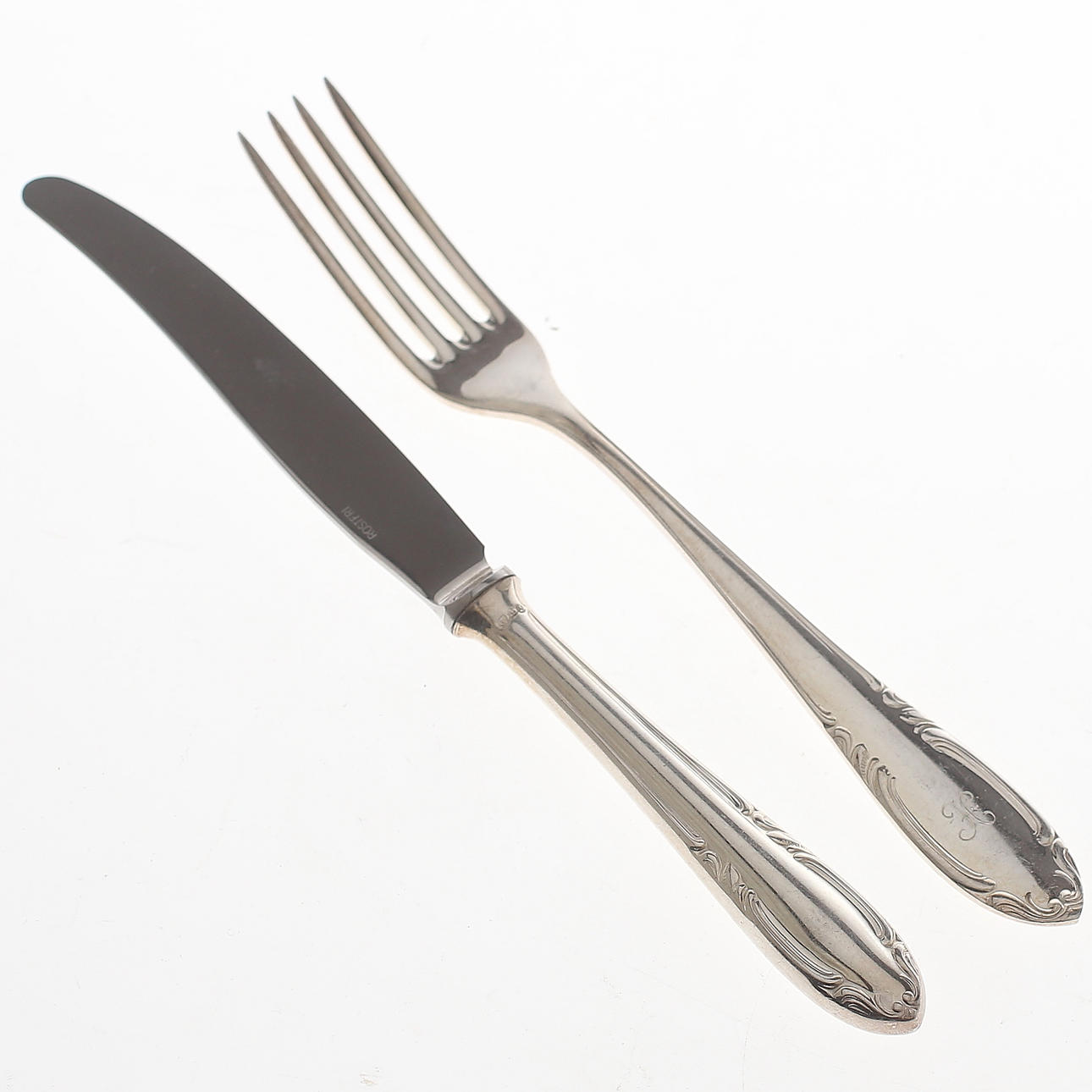 BESTICK, 24 delar, silver, Guldsmedsaktiebolaget, Stockholm, modell Slottsbarock, 1900-talets andra hälft, totalvikt ca 1160 gram.