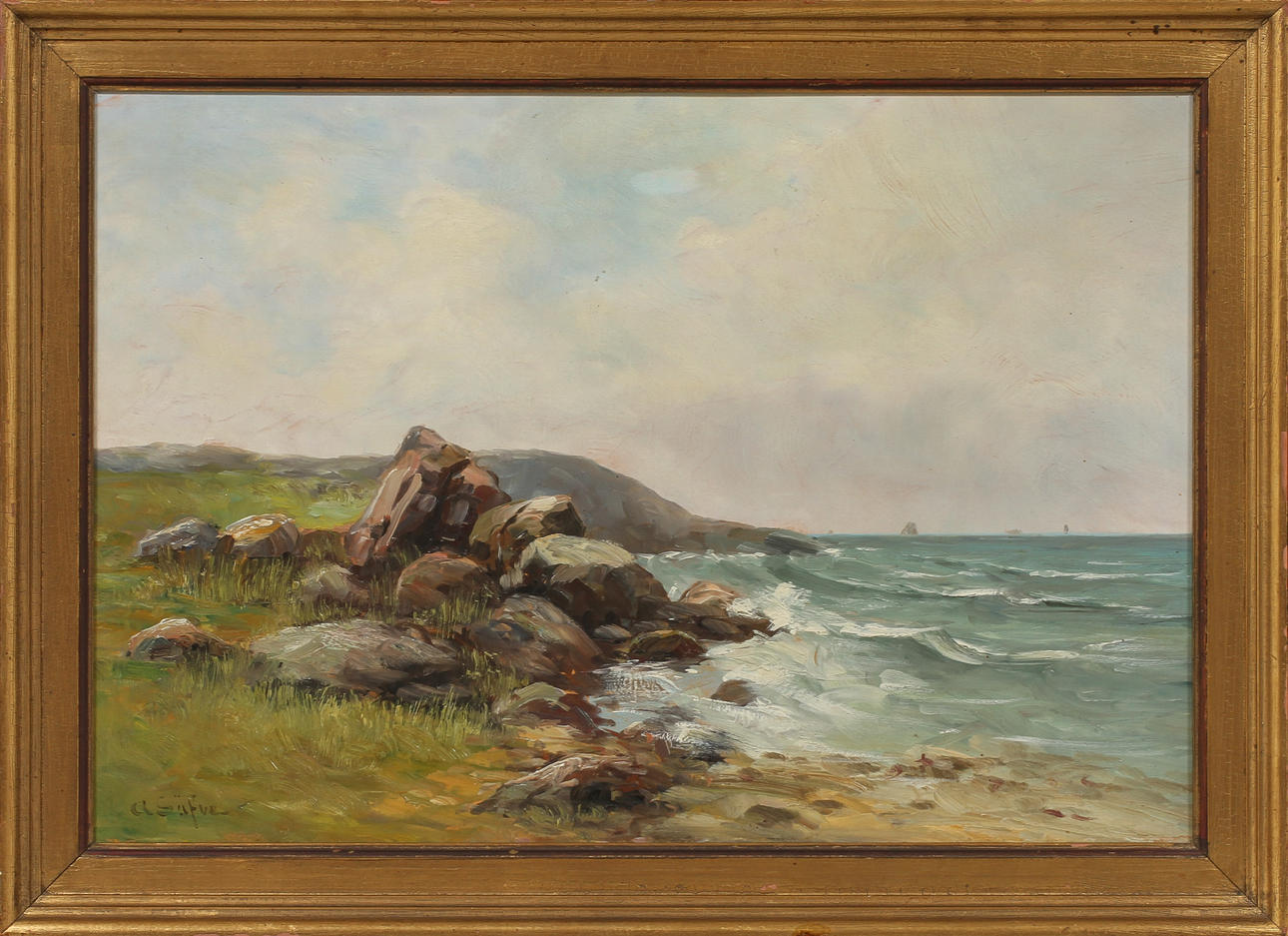 ADOLF SÄFVE. Landskapvy, olja på duk, signerad.