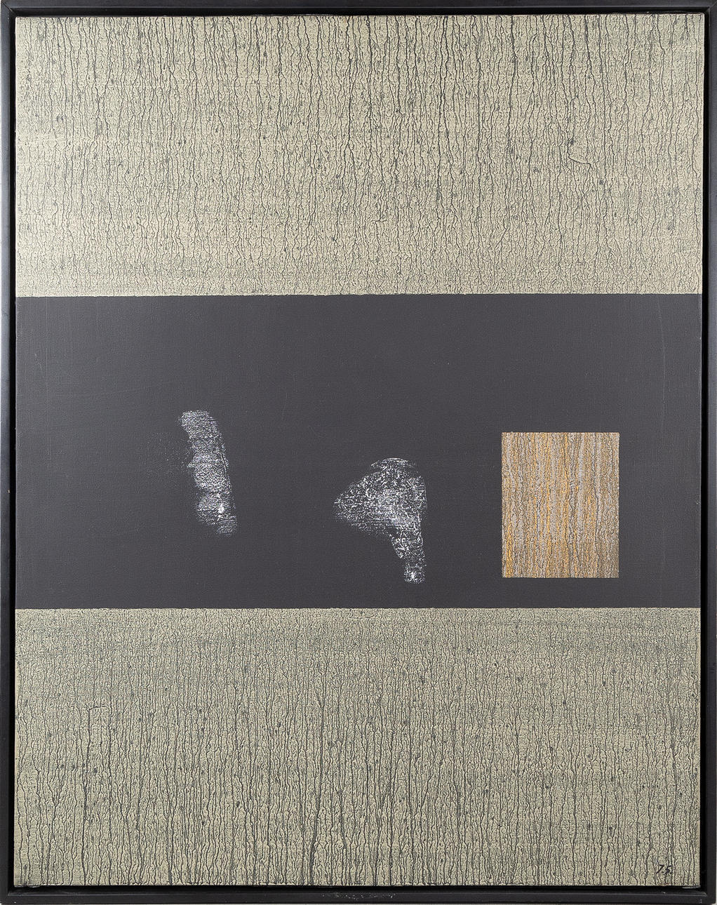 JUAN SOTOMAYOR. Oil on canvas, composition, monogram signed, 1990.