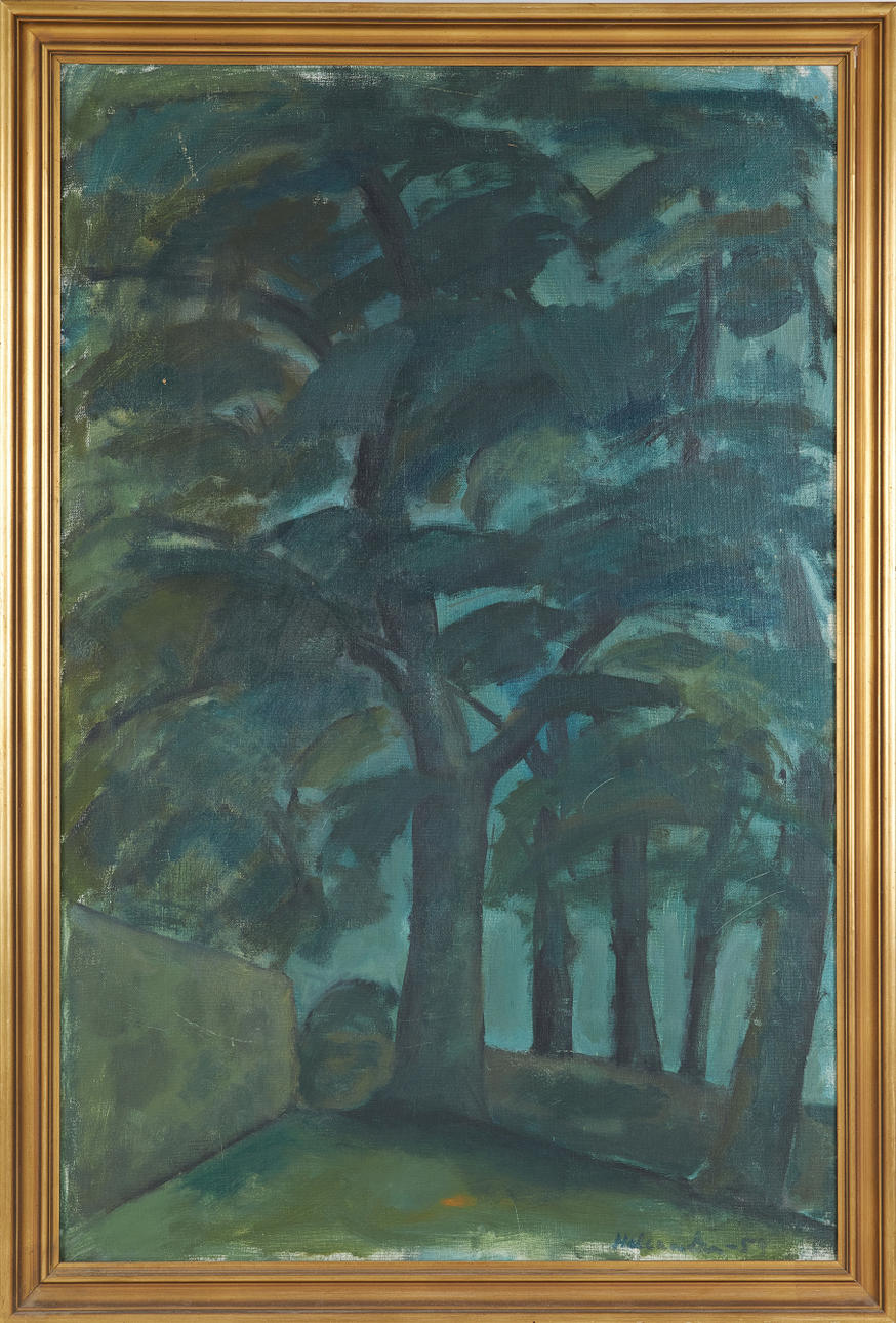 RUBEN HELEANDER. Motif of trees, oil on canvas, signed and dated.