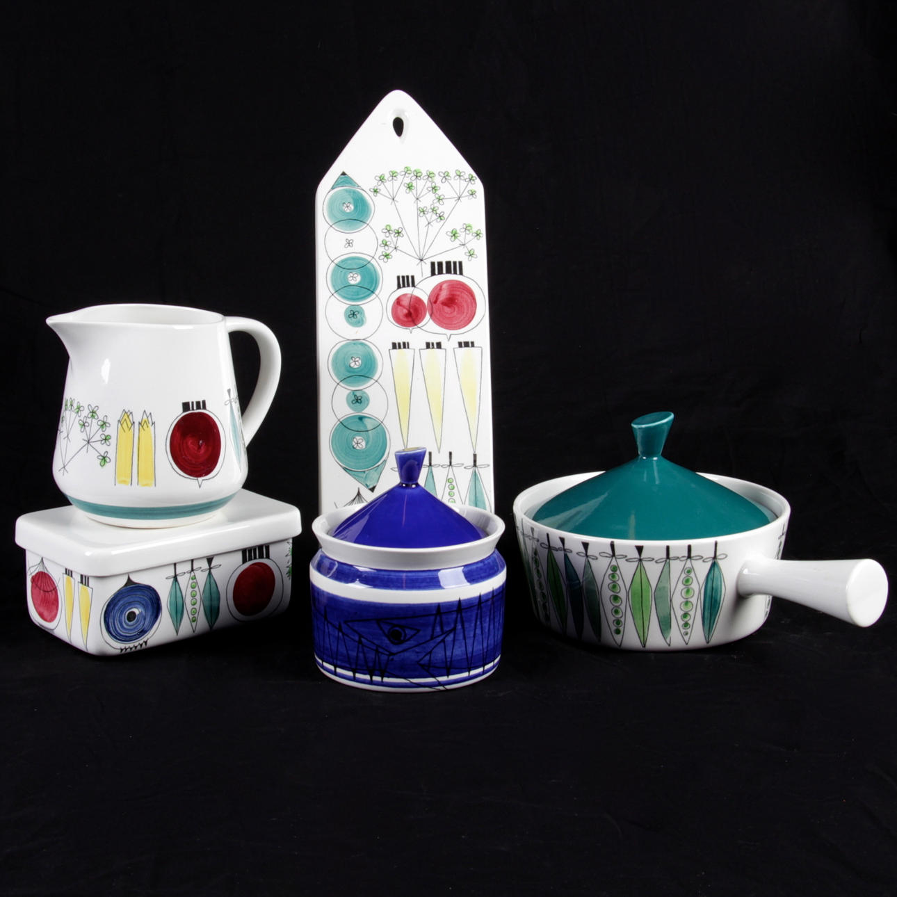 SERVISDELAR, 5 delar, porslin, "Picknick", Marianne Westman, Rörstrand.