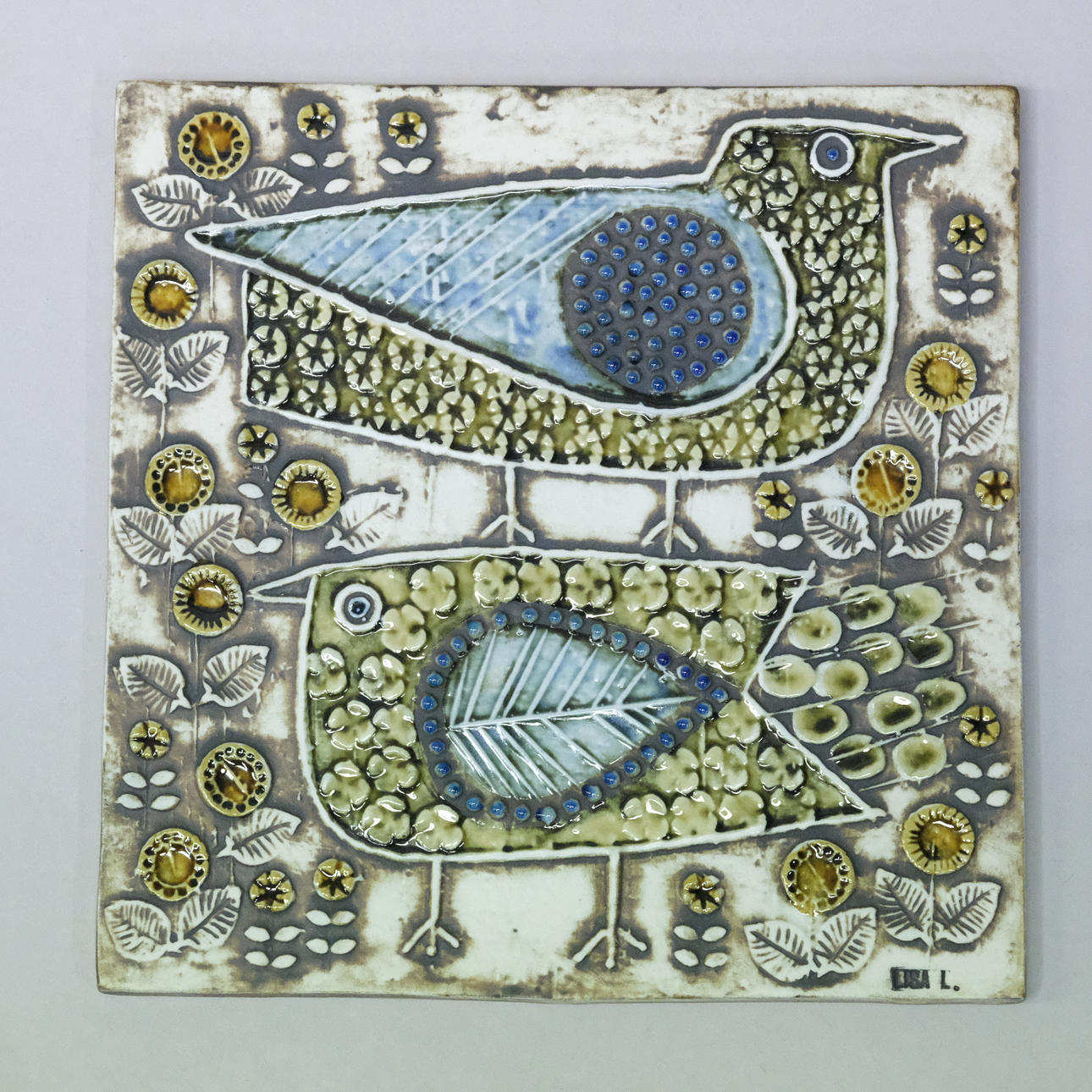 LISA LARSON. GUSTAVSBERG WALL PLATE, BIRDS.